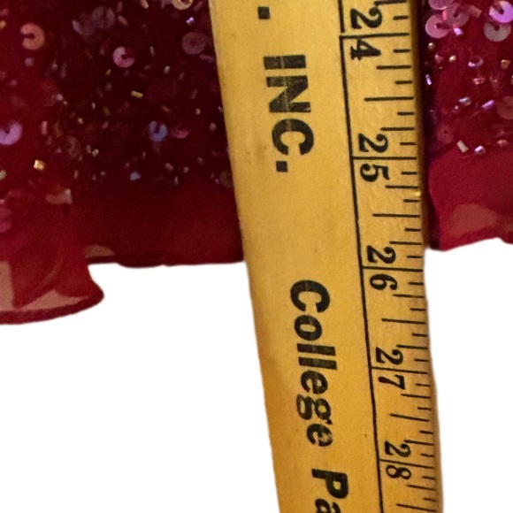 Papell botique evening red sequined top silk dressy formal xl - Picture 8 of 8